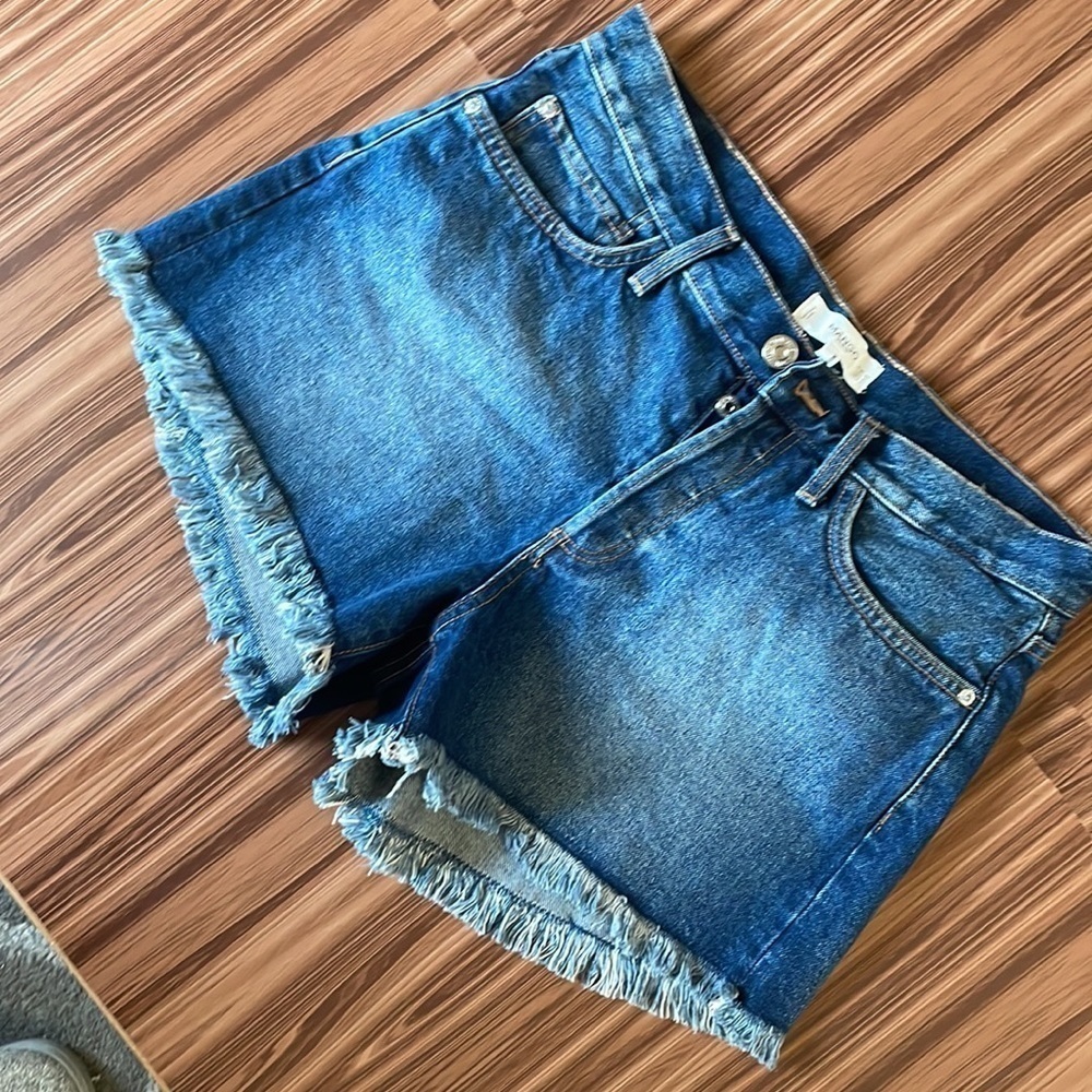 MANGO Organic Cotton Jean Shorts Size 8 - Picture 3 of 9